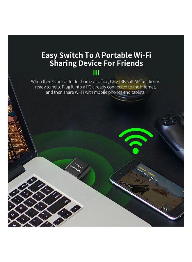 Comfast 650Mbps Dual-Band WiFi & Bluetooth 4.2 Mini USB Adapter (2-in-1 Wireless Network Card) - Image 3